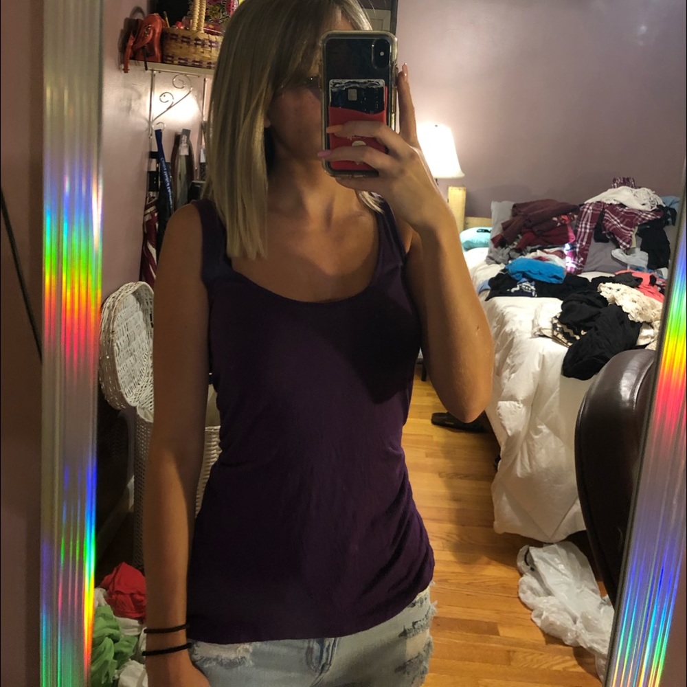 Purple tight tank top